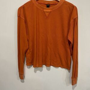Wild Fable Womens Knitted Crew Neck Long Sleeve Pullover Sweater Orange Size XS